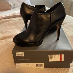 Soft black leather black booties